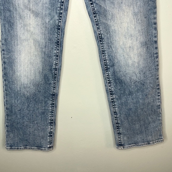 Decree Flex Denim Straight Light Wash Jeans Stitched Designed Pockets Size 30x30 - Picture 4 of 9